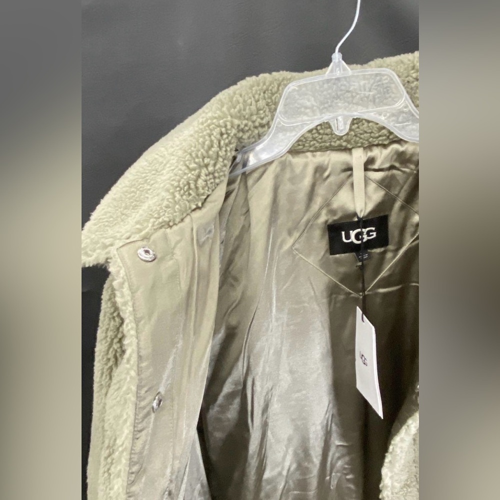 NWT!!!UGG Beige Snap Collared Pockets Mid-Length Women's Long Sleeve Jacket XL - Picture 2 of 4